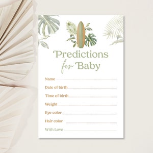 Carte de prédiction de bébé à bord, carte de prédiction de baby shower non sexiste