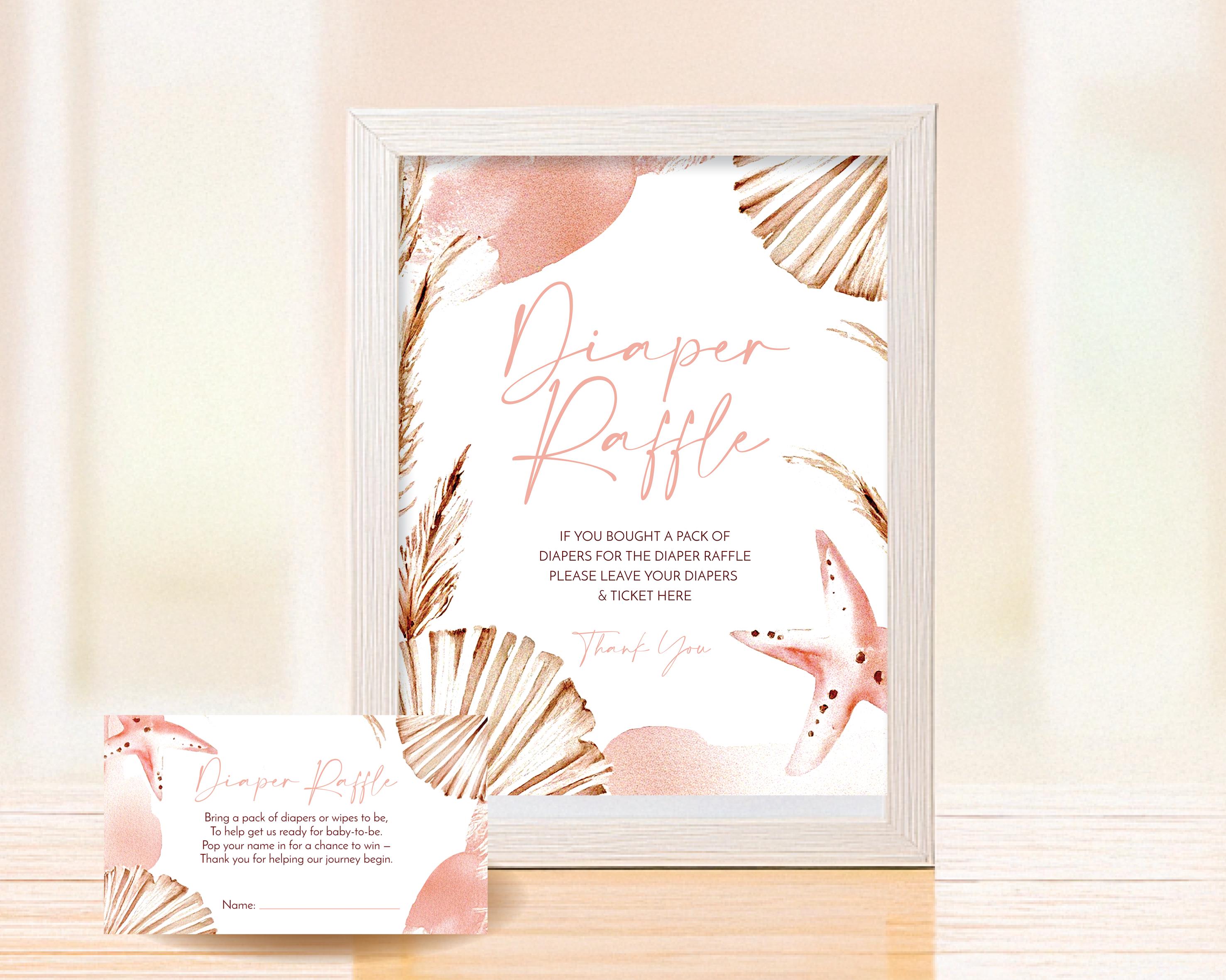 Boho Beach Baby Shower Diaper Raffle Sign & Tickets (printable Set) - Etsy