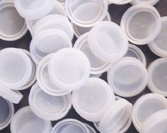 50 Clear Plastic Bottle Caps: Craft & Art Supplies Recycle-Reuse!*USA Seller*