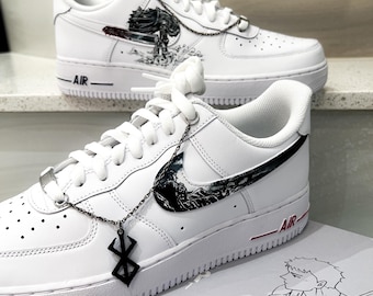 MANGA PANEL Black and White ONLY Custom Air Force 1 Anime Inspired Shoes, Hand Painted Sneakers
