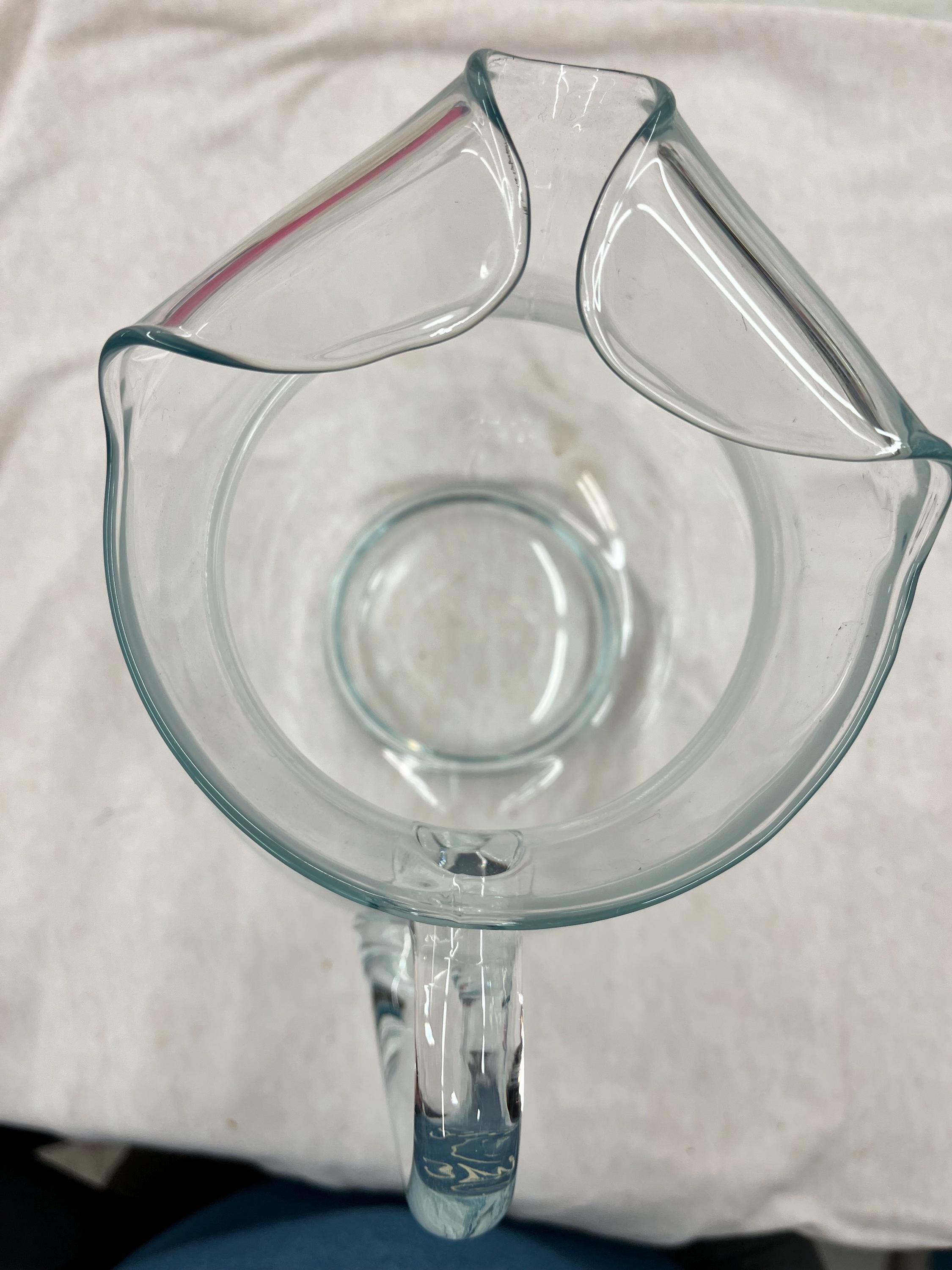 Vintage Blue Glass Water Pitcher - Etsy