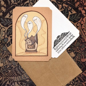 Set of 3 Frameable Sci Fi Nostalgia Spooky Greeting Card Whimsigoth Art