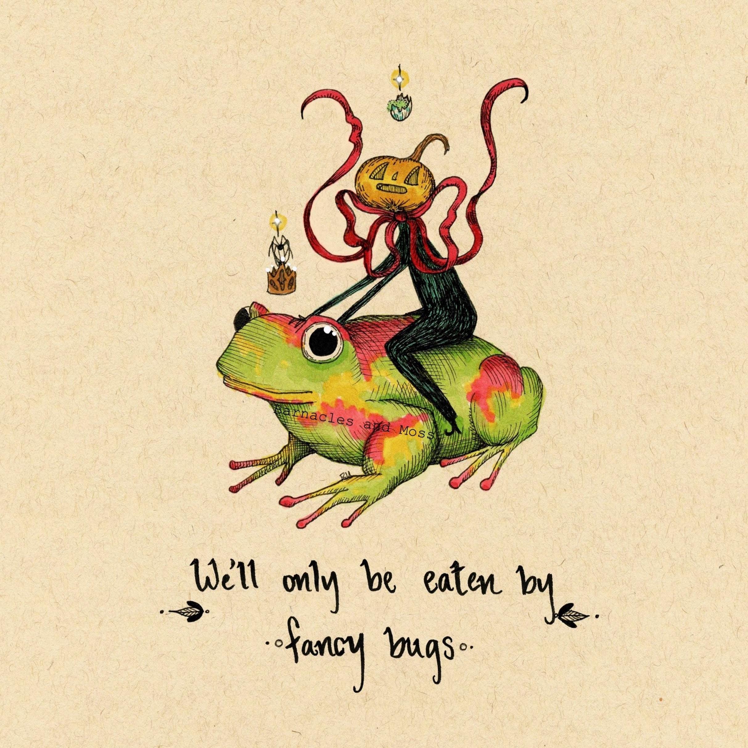 Fancy Bugs Fine Art Print | Goblincore | Whimsigoth | Frog Art | Medieval Art | Family Crest