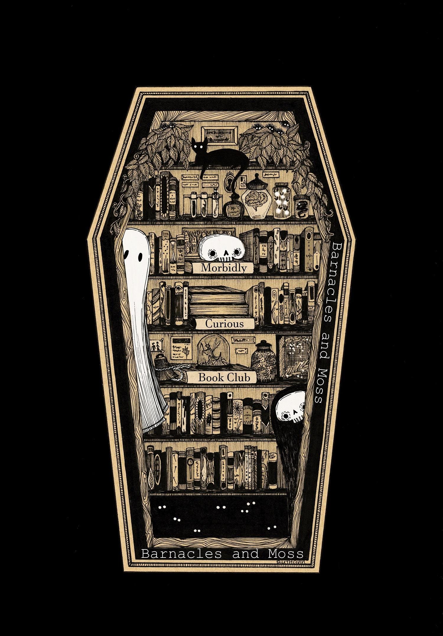 The Morbidly Curious Book Club Fine Art Print | Library Decor