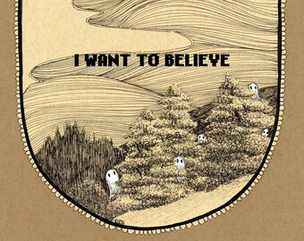 I Want to Believe Fine Art Print | X-files Poster | UFO Decor