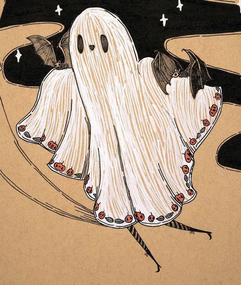 Vintage Halloween Art Print Whimsigoth Decor Creepy Cute - Etsy