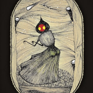 Flatwoods Monster Booty Fine Art Print | Monster Decor | Cryptid Artwork | Ghost Art | West Virginia Cryptid