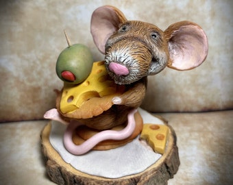 One of a kind / cute Rat sculpture Jacques hors d'oeuvre