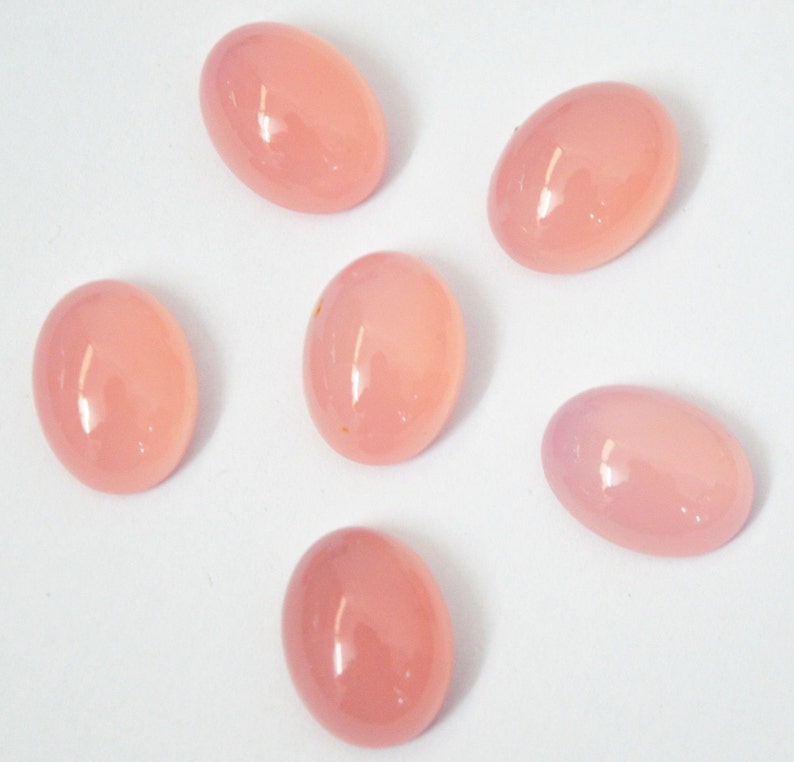 15-P Wholesale Lot Of Pink Chalcedony 10X12 MM Oval Shape Loose Gemstone Cabochon