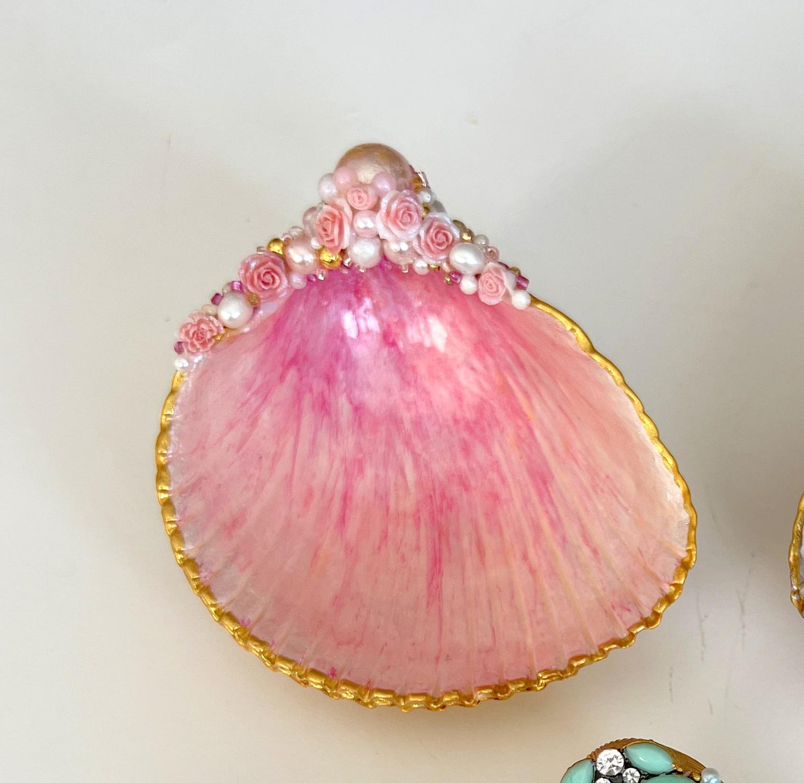 Clam Shell Ring Dish, Clam Shell Jewelry Dish, Trinket Holder, Unique ...