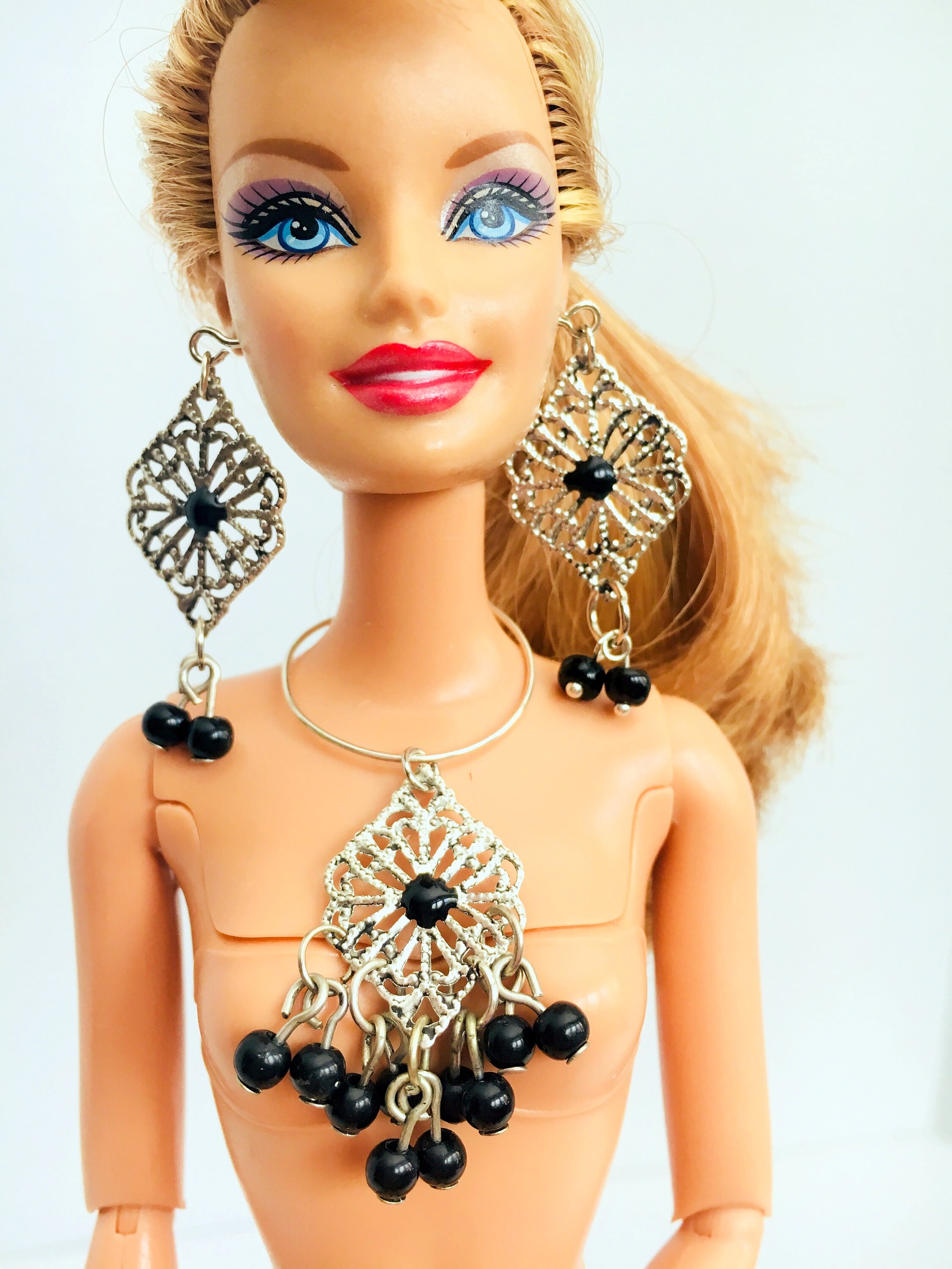 Barbie Doll Necklace Barbie Doll Clothes Silver Necklaces | Etsy