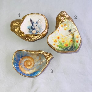 Oyster Shell Ring Dish, Oyster Shell Jewelry Dish, Trinket Holder, Unique Gift, Household Decor