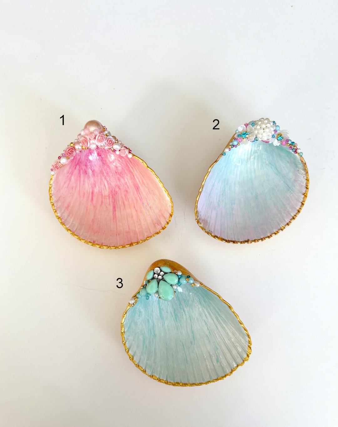 Clam Shell Ring Dish, Clam Shell Jewelry Dish, Trinket Holder, Unique ...