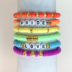 Gay Pride Bracelets, Set of 6 LGBT Bracelets, Friendship Bracelets