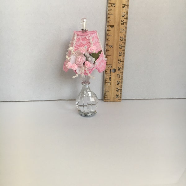 Pink Barbie Doll Lamp, Doll Lamp, Doll Furniture, Crystal  Lamp, Miniatures, 1:6 scale