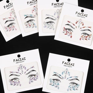 Crystal Rhinestone Stickers,Colorful Face Jewels Stickers, Face Sticker Party,DIY Eyes Face Makeup Decor,Self-adhesive Rhinestones For Women