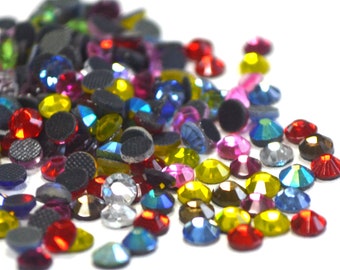 Hotfix Rhinestones, High Quality DMC Rhinestones, Mixed Colors Strass, Crystal Glass Material Rhinestones, Craft Supplies 800pcs FRS66E
