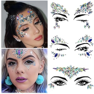 Face Rhinestone Sticker, Face Sticker Rhinestone Jewelry Festival, Acrylic Rhinestone Sticker,  Art Party Decoration Face Sticker Rhinestone