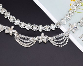 2 Yard Rhinestone Chain, Crystal Trim,Shiny  Rhinestone Trim,Sew On Rhinestones Chain, Sewing Ornament, DIY Jewels For Dress Accessories