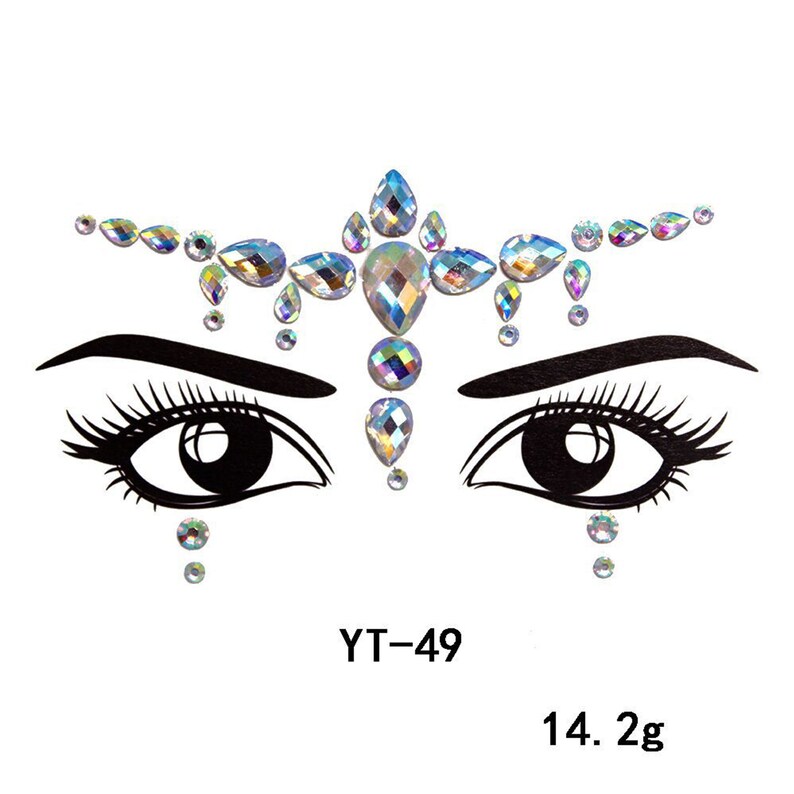 Face Rhinestone Sticker Natural Resin Rhinestone Stickers Etsy