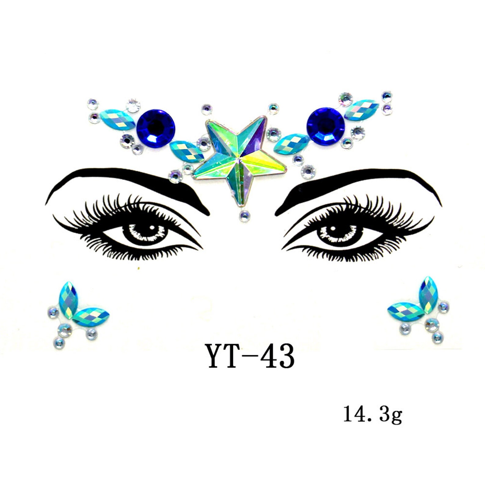 Face Rhinestone Sticker Natural Resin Rhinestone Stickers Etsy