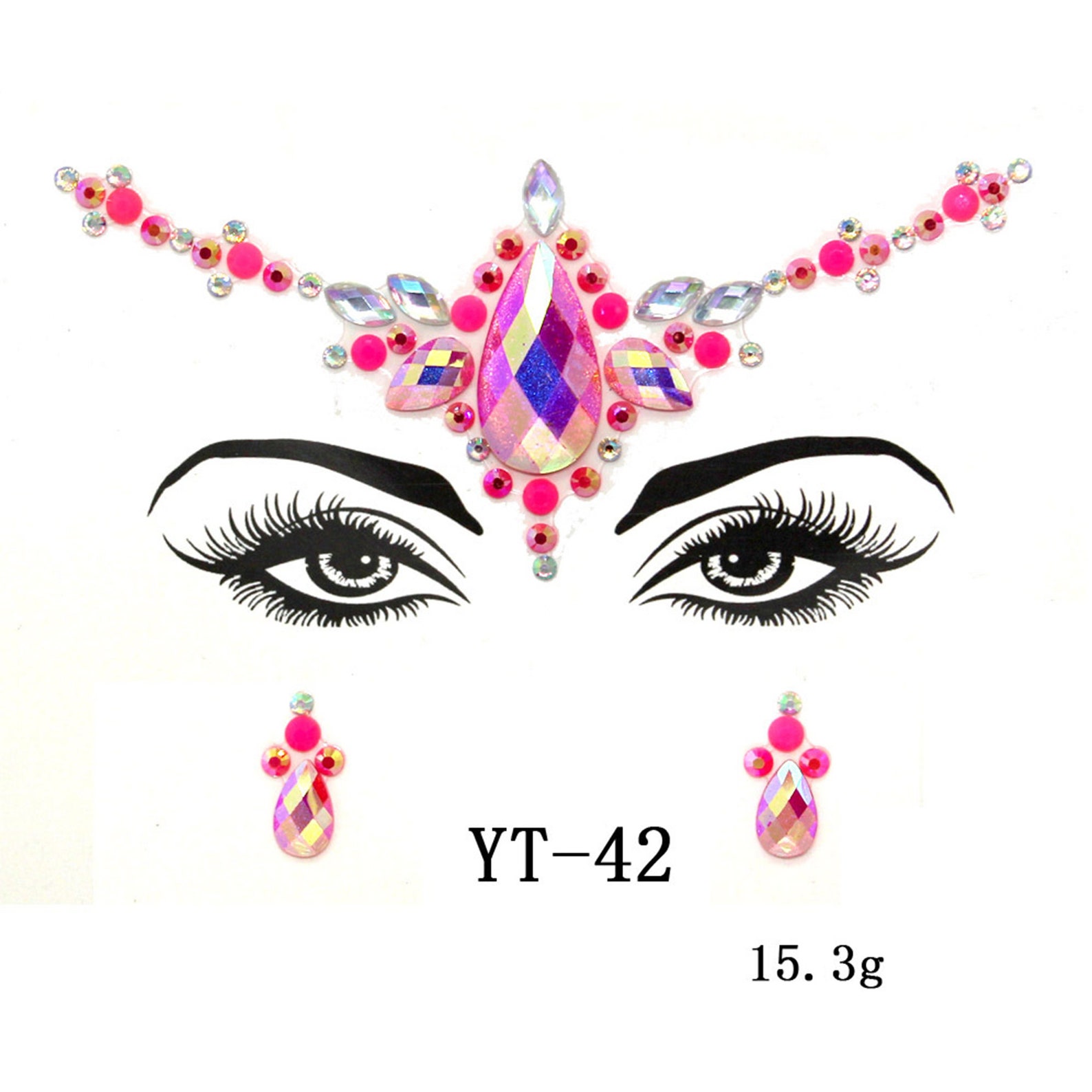 Face Rhinestone Sticker Natural Resin Rhinestone Stickers Etsy
