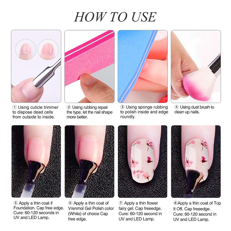 Dried Flowers Fairy Gel Nail Ornaments Bride's Nail Etsy