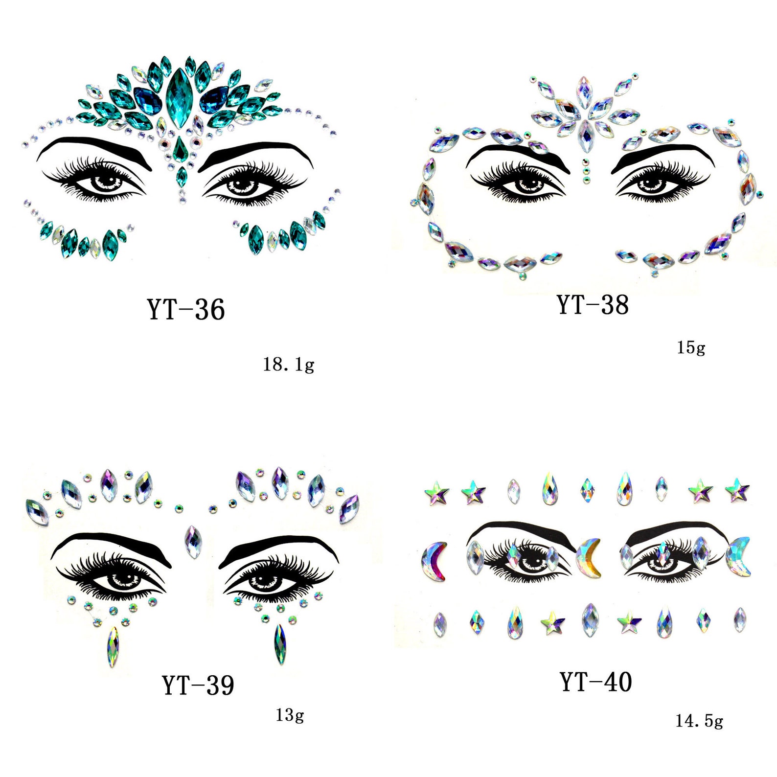 Face Rhinestone Sticker Face Sticker Rhinestone Jewelry Etsy
