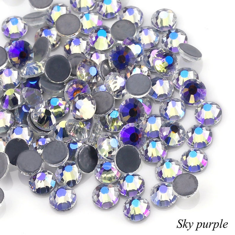 SS6-SS20 Sky Purple Color Crystal Glass DMC rhinestones Iron | Etsy