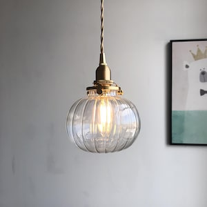 Balloon Pendant Light | French Clear Glass Chandelier | Cute Hand Blown Glass Pendant Light Fixture | Modern Dining Room Light | Home Decor