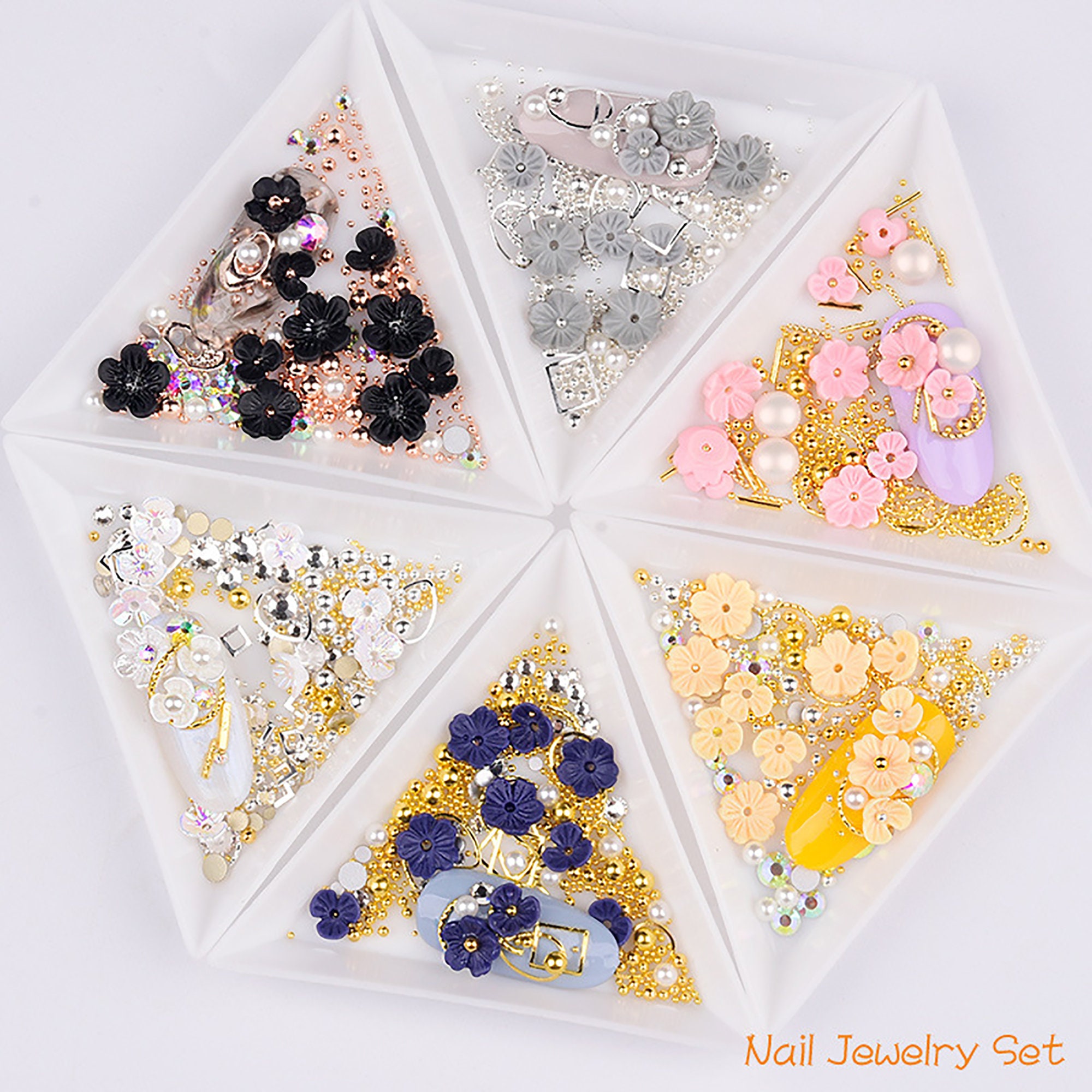 Nail Art Shell Flower Nail Beads Mixed Shape Nail Art Women Etsy