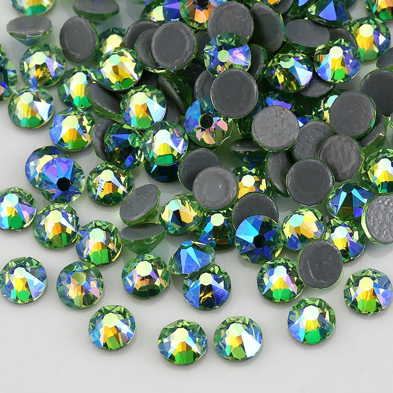 Peridot Hotfix Rhinestones Crystal Stones Flatback Heat Transfer Iron Clothes Peridot Hotfix Rhinestones Crystal Stones Flatback Heat Transfer Iron Clothes