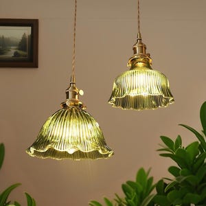 Vintage Flower Glass Chandelier | Handmade Floral Glass Pendant | Pendant Light Fixture | Flower Modern Dining Room Light | Home Art Decor