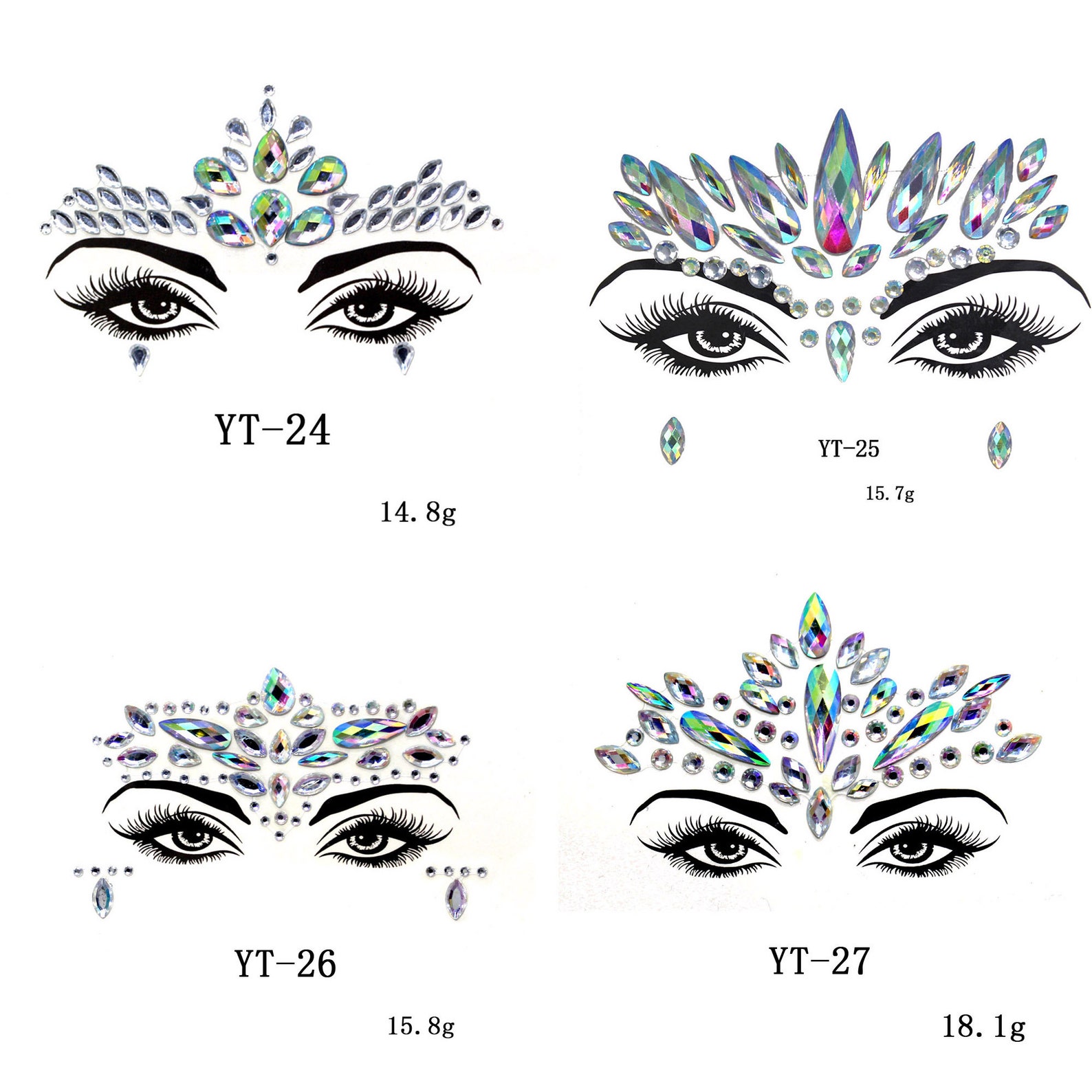 Face Rhinestone Sticker Face Sticker Rhinestone Jewelry Etsy