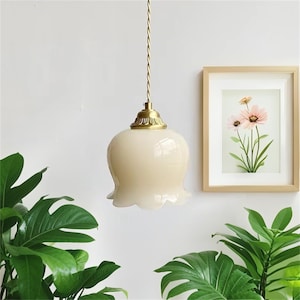 Lily of the valley Resin Chandelier | Handmade Floral Brass Pendant | French Flower Pendant Light Fixture | Dining Room Light | Home Decor