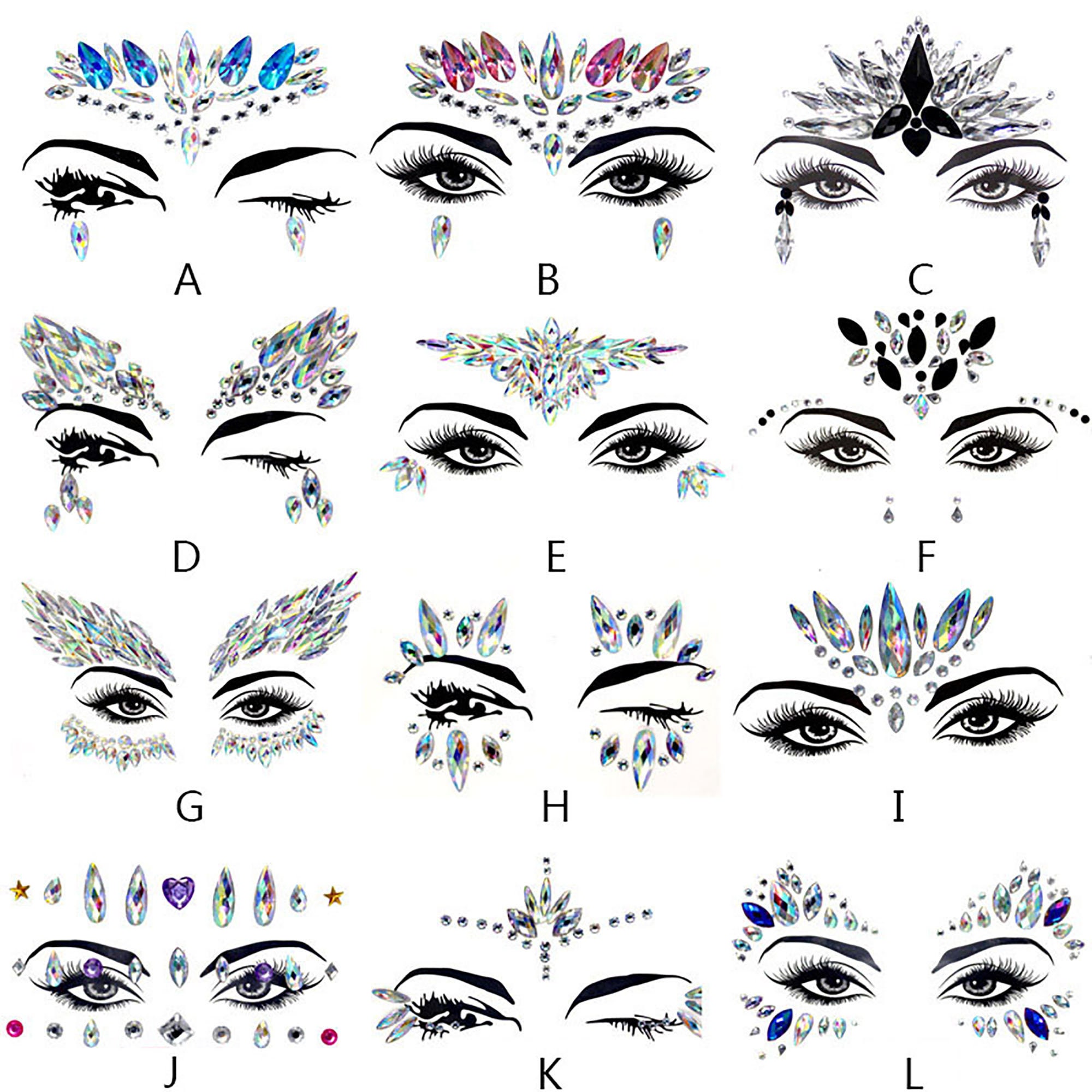 Face Jewels Festival Face Jewelry Rhinestones for Women Face Etsy
