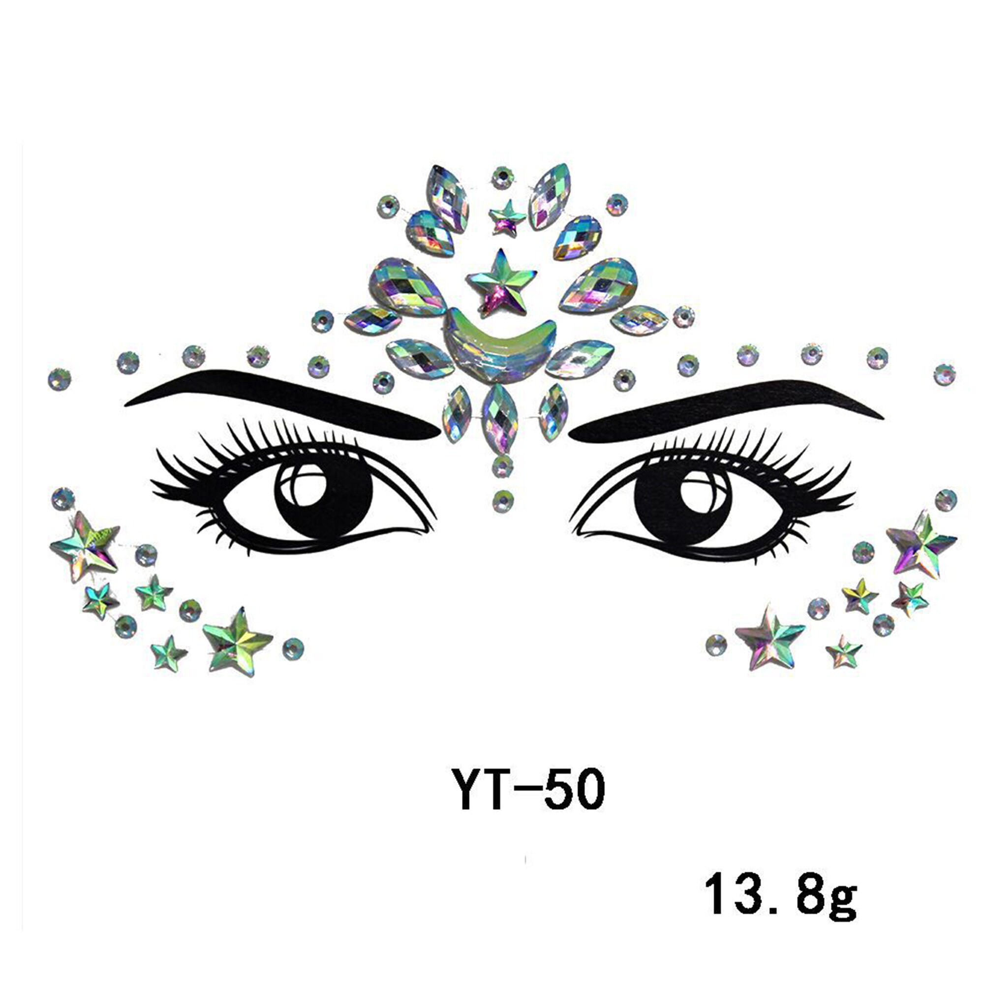 Face Rhinestone Sticker Natural Resin Rhinestone Stickers Etsy