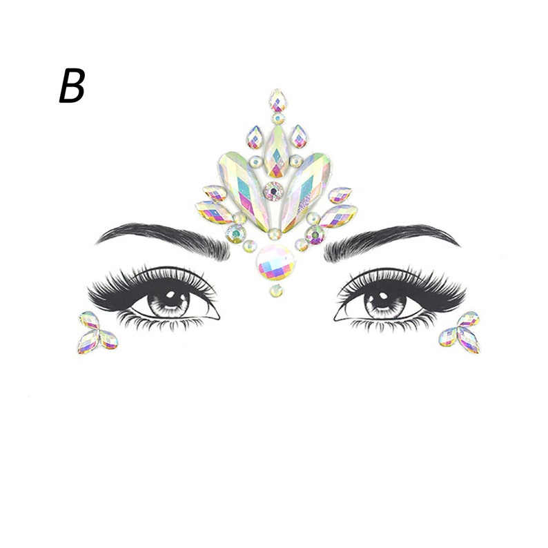 Crystal Face Jewels Festival Face Jewelry Rhinestones for Etsy