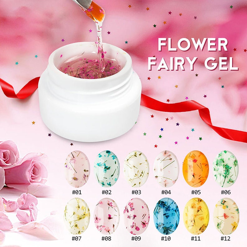 Dried Flowers Fairy Gel Nail Ornaments Bride's Nail Etsy
