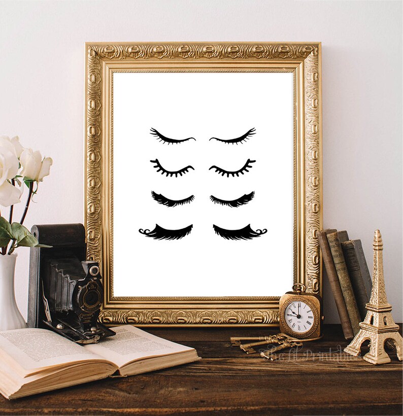 Eyelash Wall Print Eyelash Printable Beauty Print Printable | Etsy