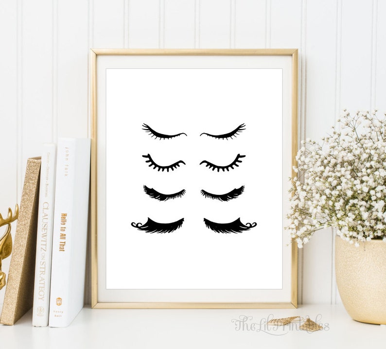 Eyelash Wall Print Eyelash Printable Beauty Print Printable | Etsy