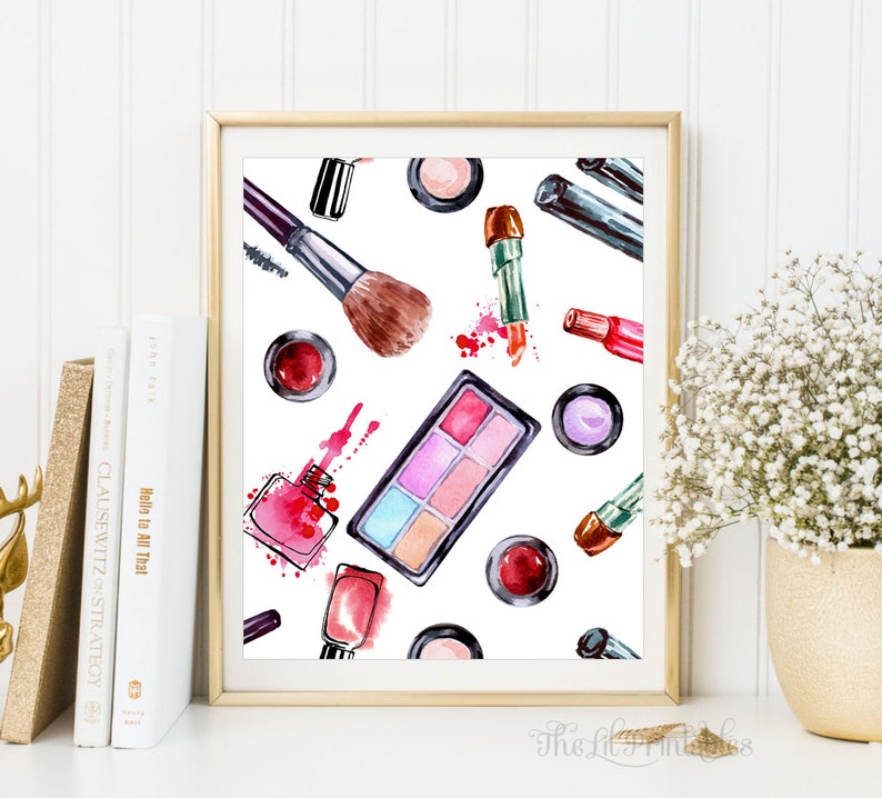 Makeup Printable Cosmetic Wall Art Beauty Room Wall Art | Etsy