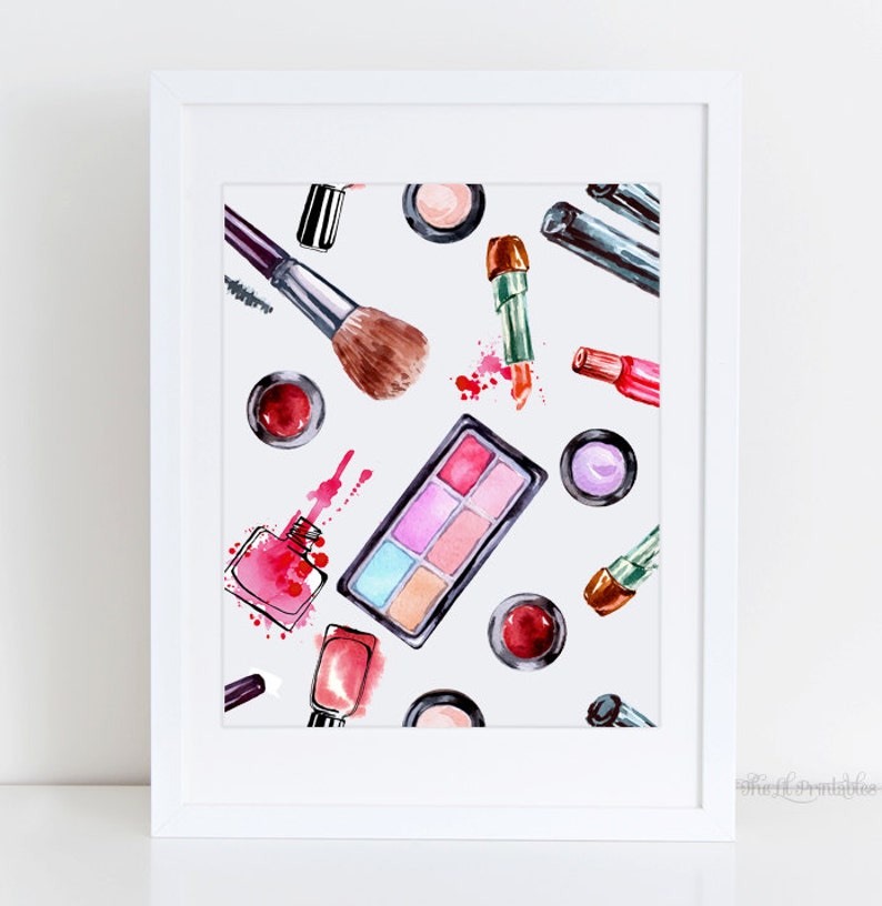 Makeup Printable Cosmetic Wall Art Beauty Room Wall Art Etsy