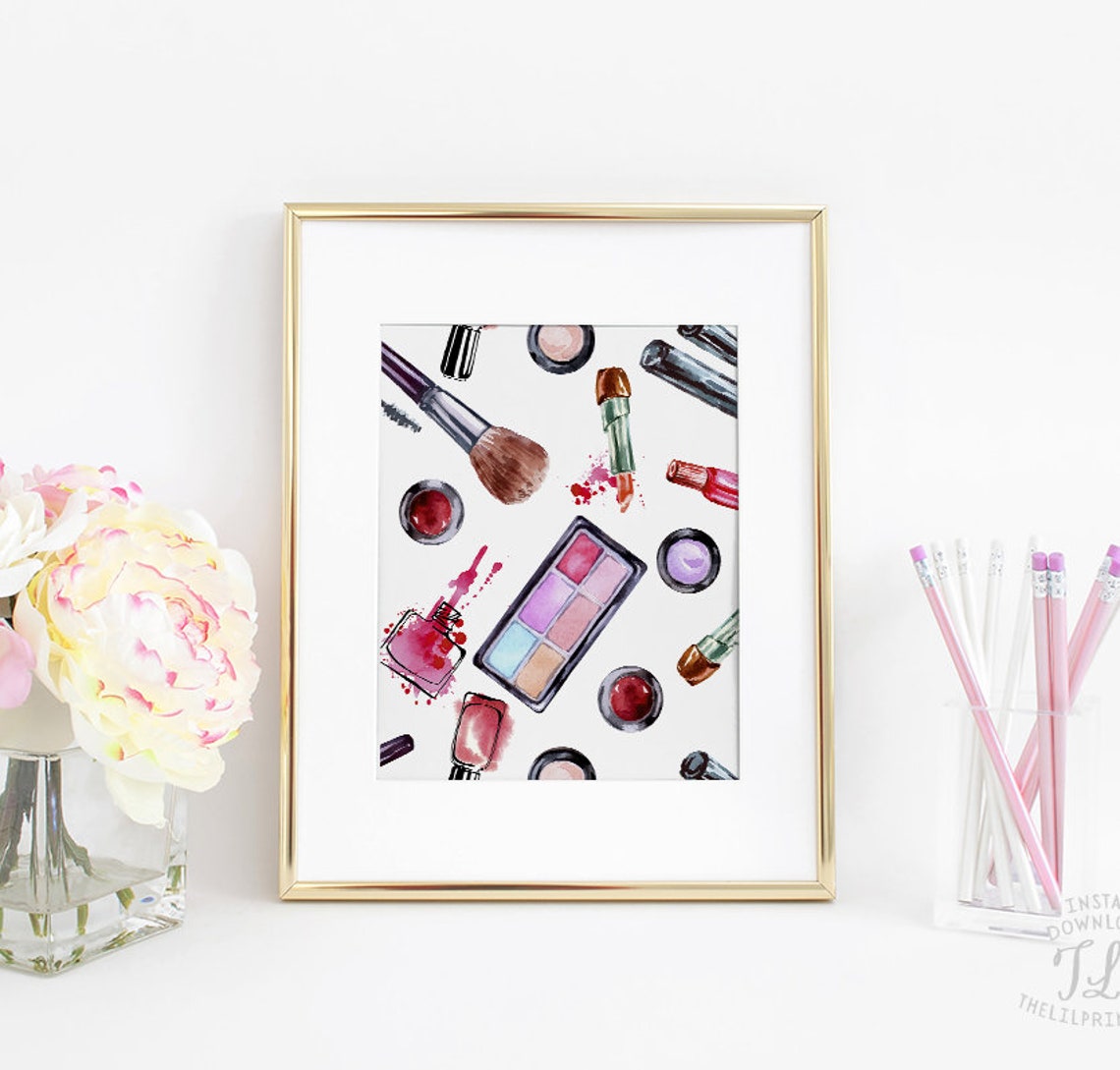 Makeup Printable Cosmetic Wall Art Beauty Room Wall Art Etsy