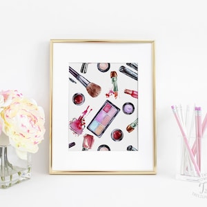 Makeup Printable, Cosmetic Wall Art, Beauty Room Wall Art, Teen Wall Decor, Makeup Room ...