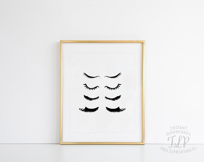 Eyelash Wall Print Eyelash Printable Beauty Print Printable | Etsy