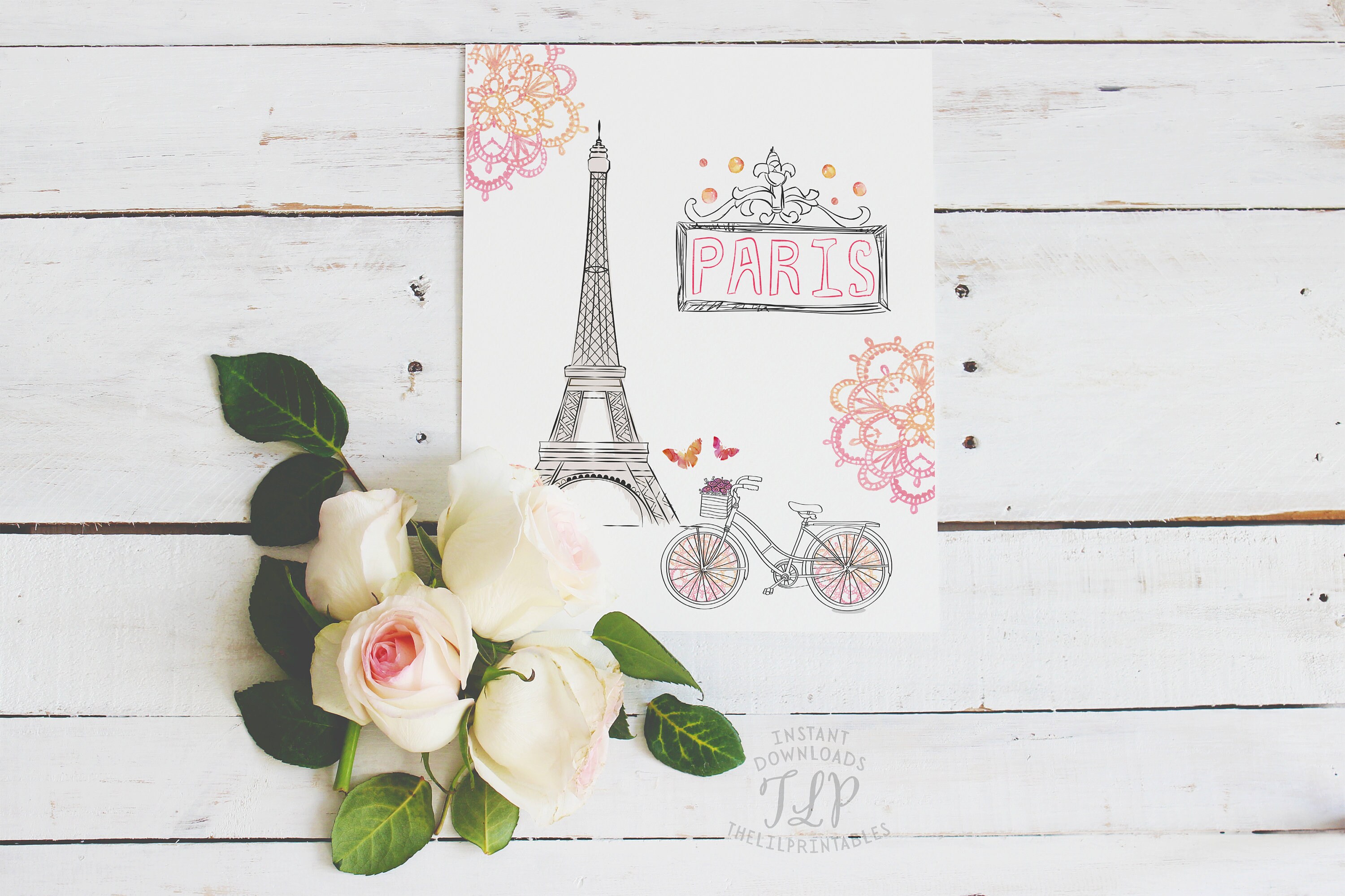 Eiffel Tower Print Paris Printable Paris Wall Art Paris | Etsy