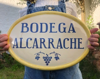 Oval ceramic sign - 28 cm (11") - Handmade - Custom ceramic, ceramic tile numbers and letters - From Spain - Address Number