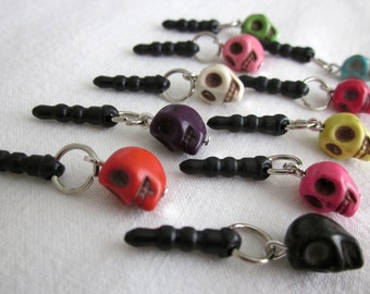 Stone Style Sugar Skull Mobile Phone Dust Plug Charm