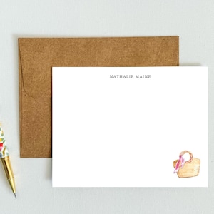 Jeu de 12 cartes de correspondance personnalisées | Jolie papeterie prête à offrir | Nom manuscrit | Le cadeau parfait pour toutes les occasions | Joli sac de paille